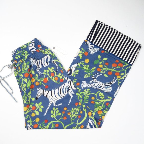 Olivia Wendel for Anthropologie Flannel Sleep Pants Blue Zebra Print XXS - Picture 5 of 12